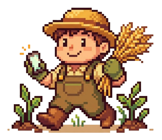 StepHarvest - Cozy farming game character